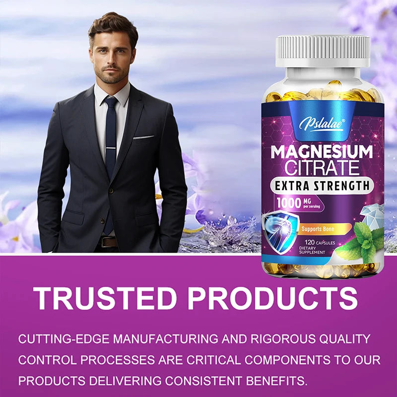 Magnesium Citrate 1000mg - Maximum Absorption for Muscle, Nerve, Bone and Heart Health