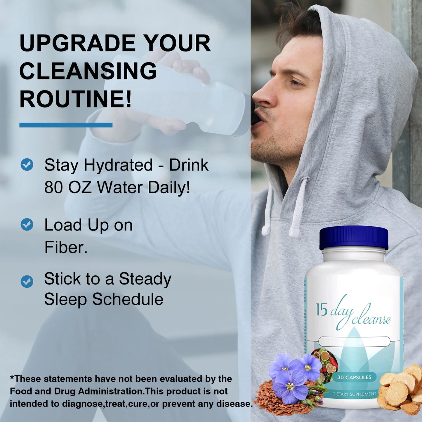 15 Day Colon Cleanse Detox | Weight Loss, Bowel Movement, Constipation Relief and Relaxation - 30 Capsules