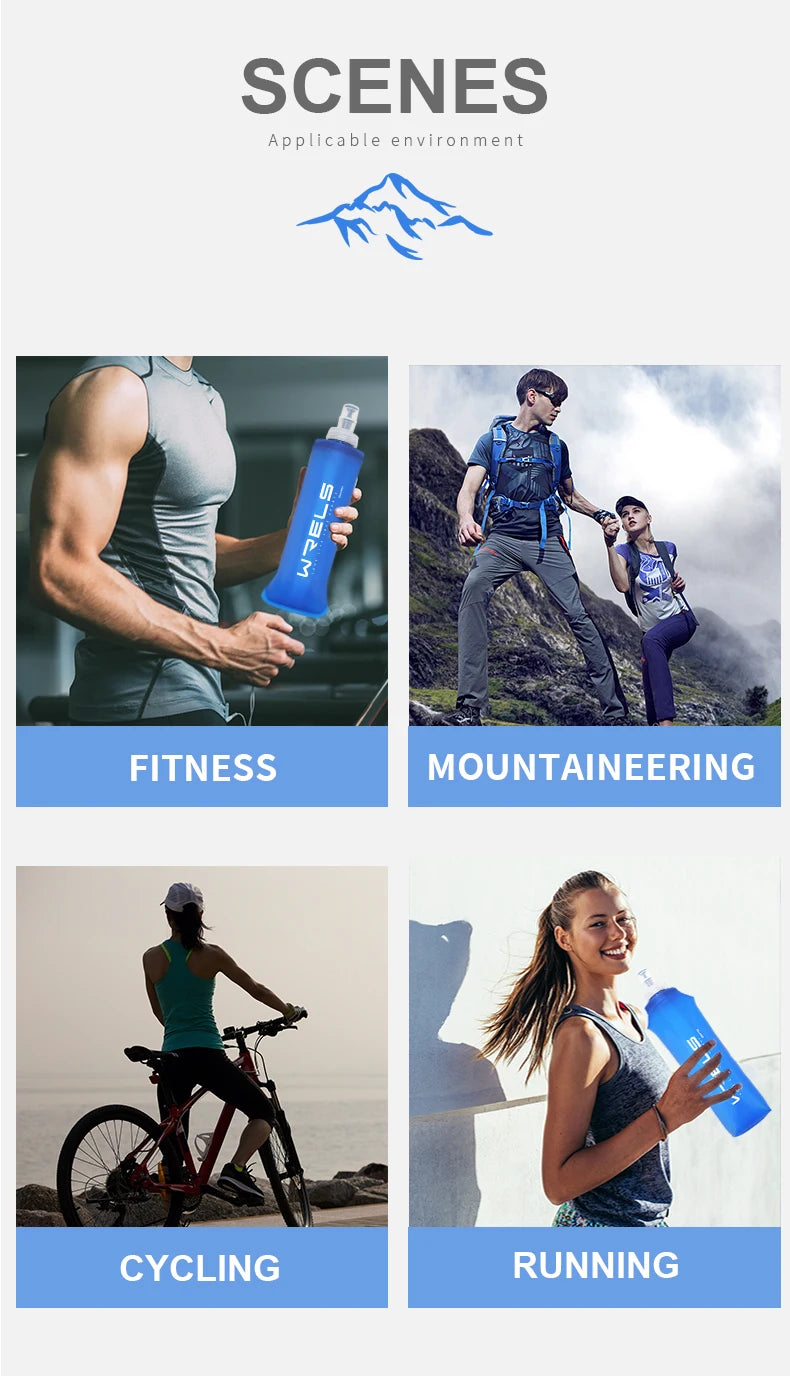 WRELS Folding Water Bottle | BPA-Free | Collapsible | Portable - Hydrate Anywhere