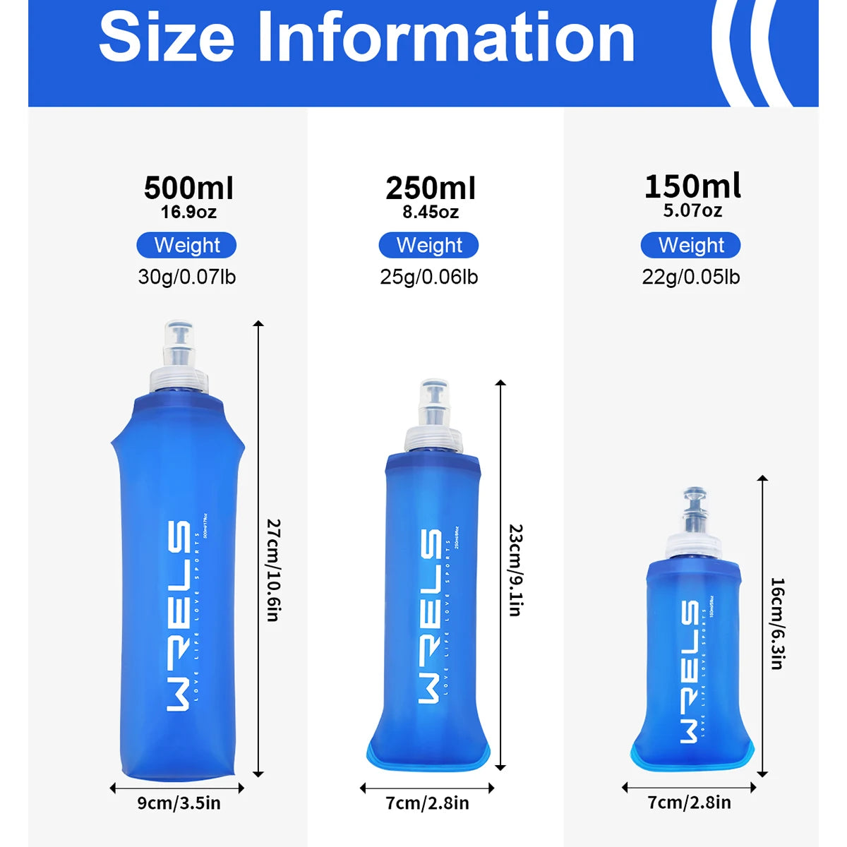 WRELS Folding Water Bottle | BPA-Free | Collapsible | Portable - Hydrate Anywhere