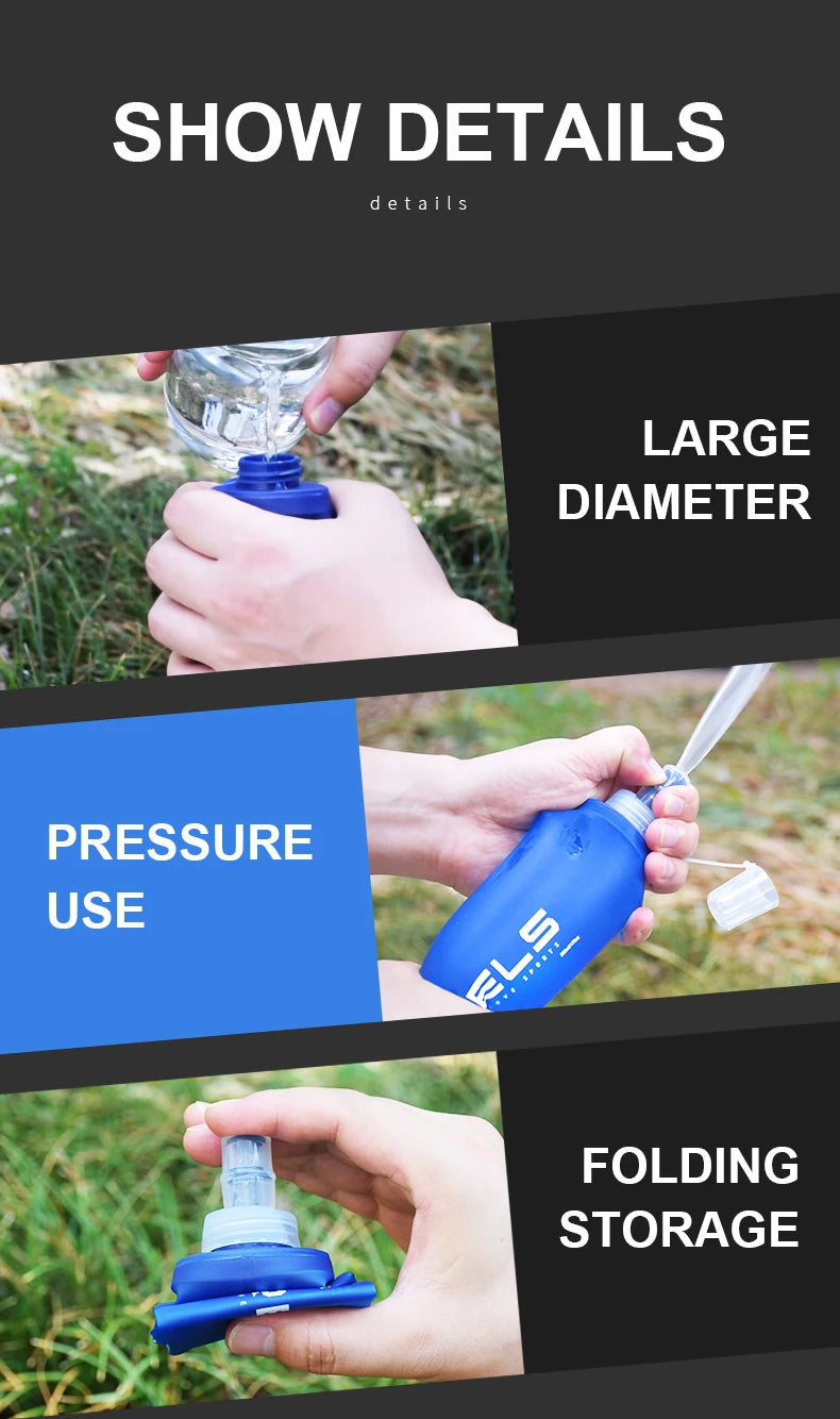 WRELS Folding Water Bottle | BPA-Free | Collapsible | Portable - Hydrate Anywhere