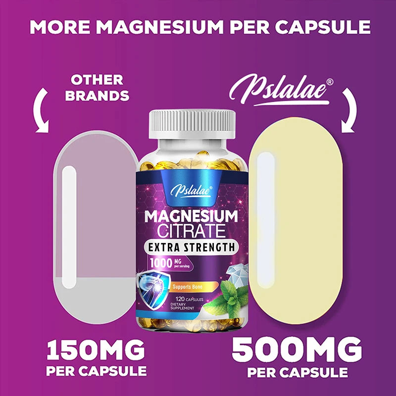 Magnesium Citrate 1000mg - Maximum Absorption for Muscle, Nerve, Bone and Heart Health