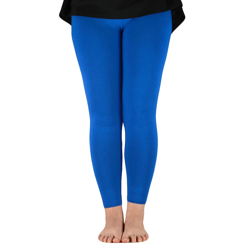 AZUE Casual Women Leggings Workout Bamboo Fiber High Elastic Leggings Ladies Plus Size 7XL Legging Pants Fitness Slim Legging