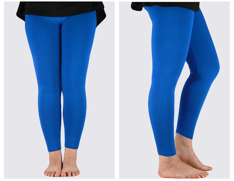 AZUE Casual Women Leggings Workout Bamboo Fiber High Elastic Leggings Ladies Plus Size 7XL Legging Pants Fitness Slim Legging