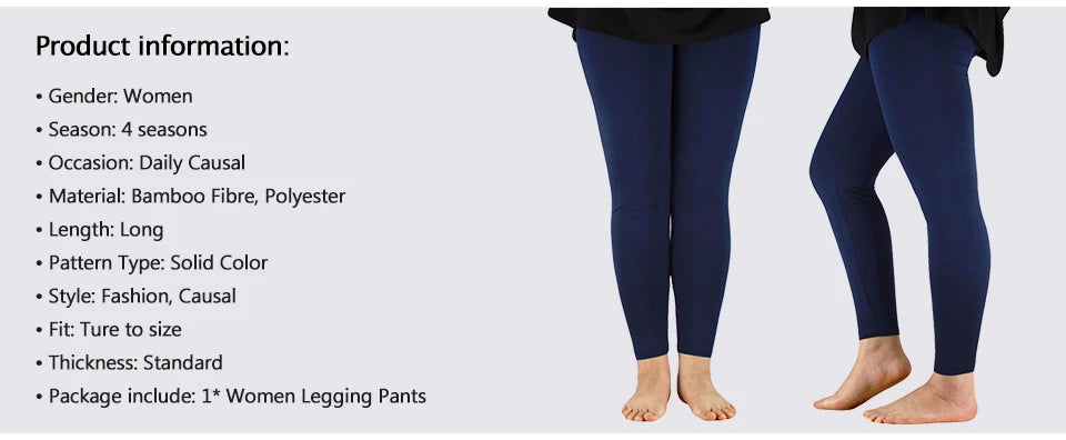 AZUE Casual Women Leggings Workout Bamboo Fiber High Elastic Leggings Ladies Plus Size 7XL Legging Pants Fitness Slim Legging