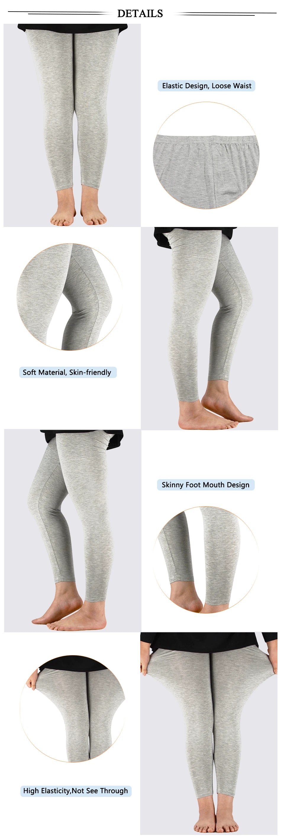 AZUE Casual Women Leggings Workout Bamboo Fiber High Elastic Leggings Ladies Plus Size 7XL Legging Pants Fitness Slim Legging