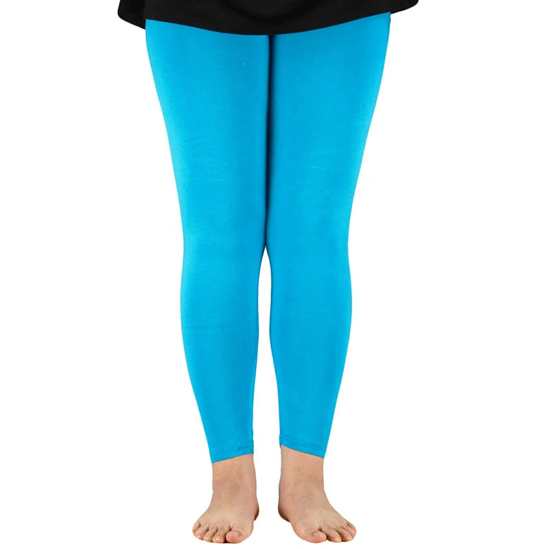 AZUE Casual Women Leggings Workout Bamboo Fiber High Elastic Leggings Ladies Plus Size 7XL Legging Pants Fitness Slim Legging