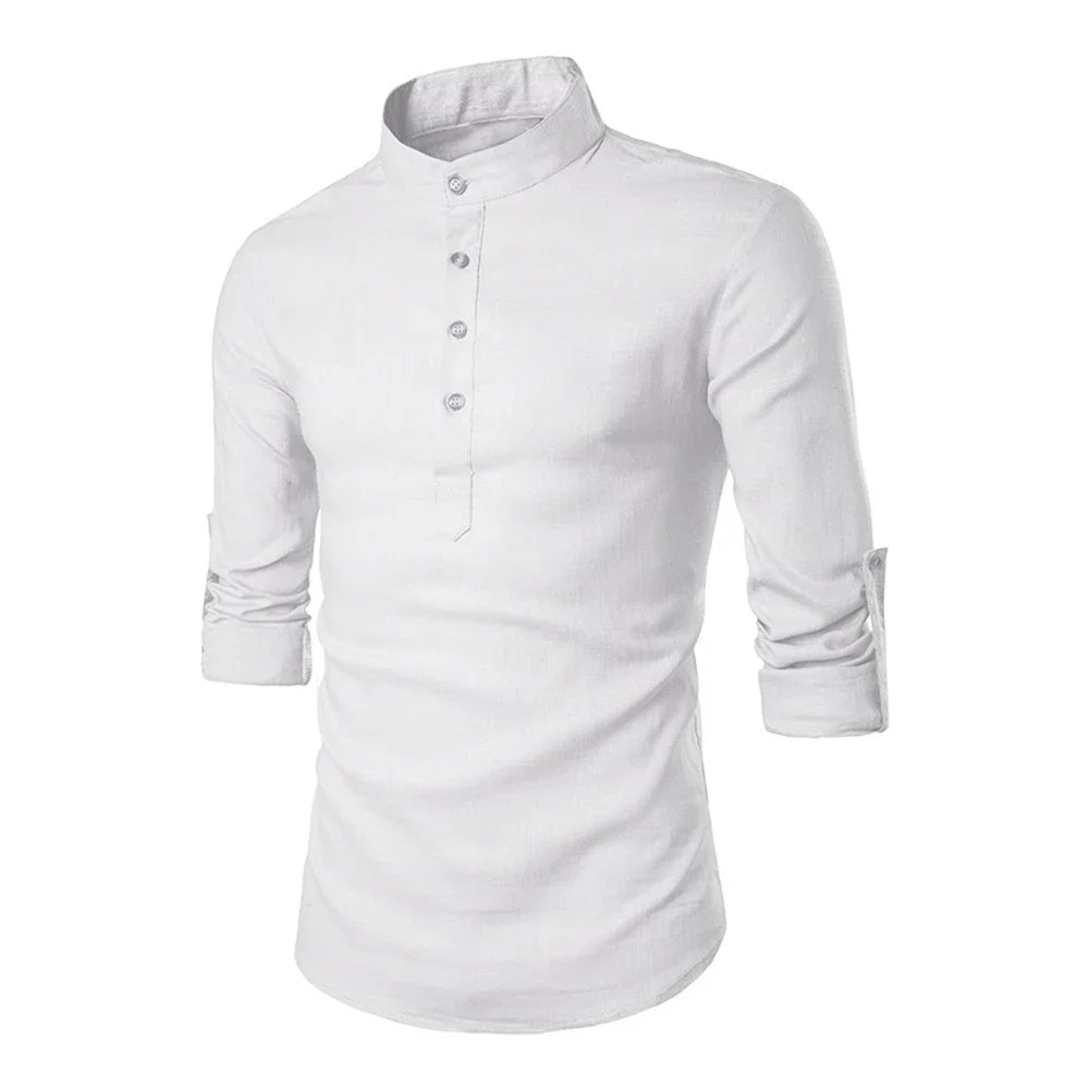Men's Cotton Linen Long Sleeve Shirt