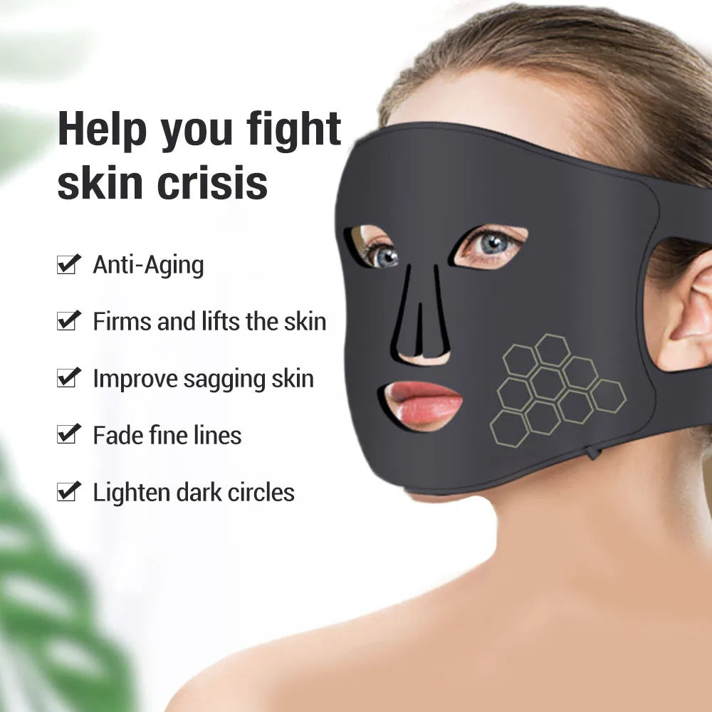 Red Light Therapy Facial Mask - Triple Wavelength LED Anti-Aging Device