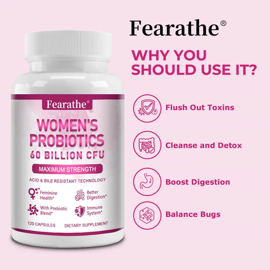 Probiotics for Women 60 Billion CFU - Improves Digestion, Cleansing, Nutrient Absorption, Immune System and Urinary Health