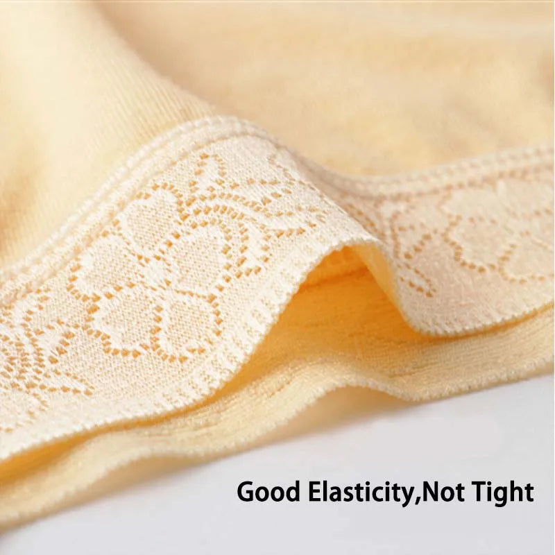 5Pcs Women's Panties Sexy Cotton Bamboo Fiber Lace Underwear