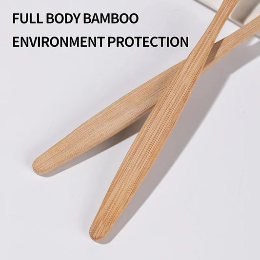 Bamboo Toothbrush Set - Natural & Eco-Friendly (10 Pack)