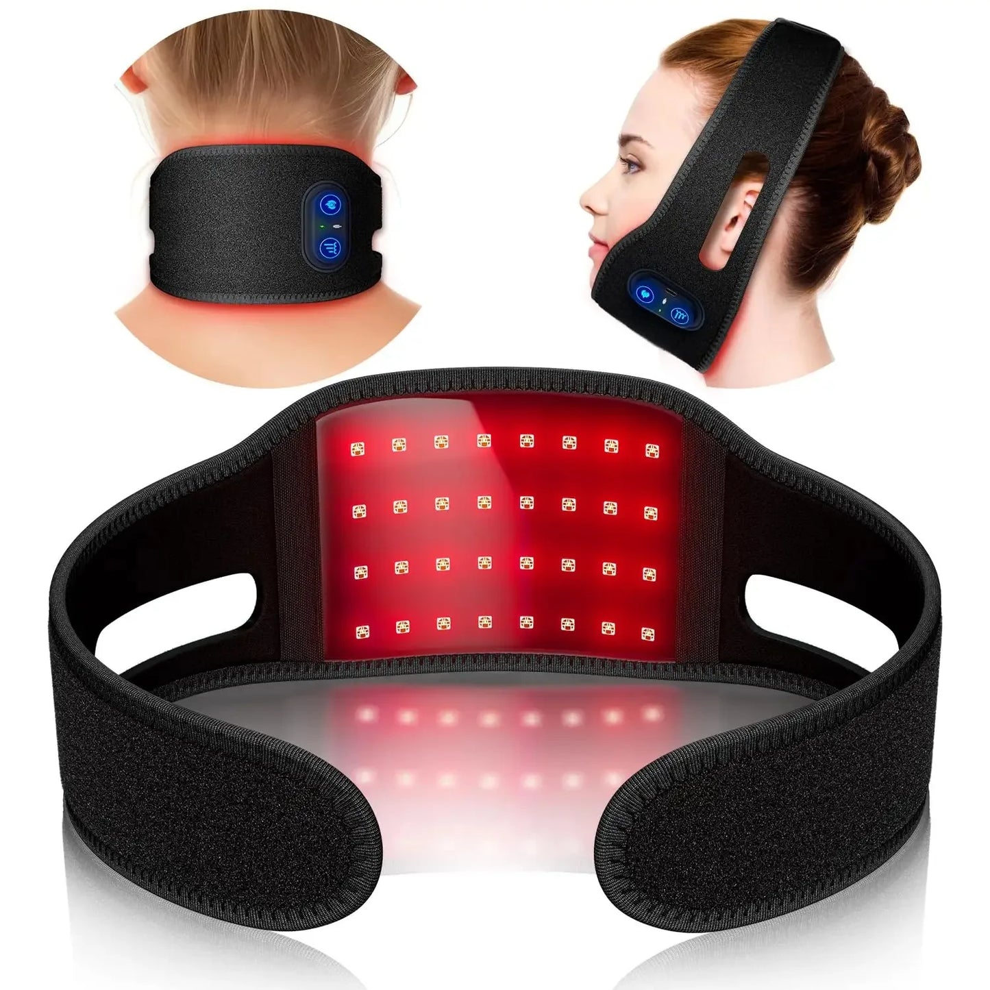 Facial Red Light Therapy Necklace - Rechargeable Hands-Free LED Device