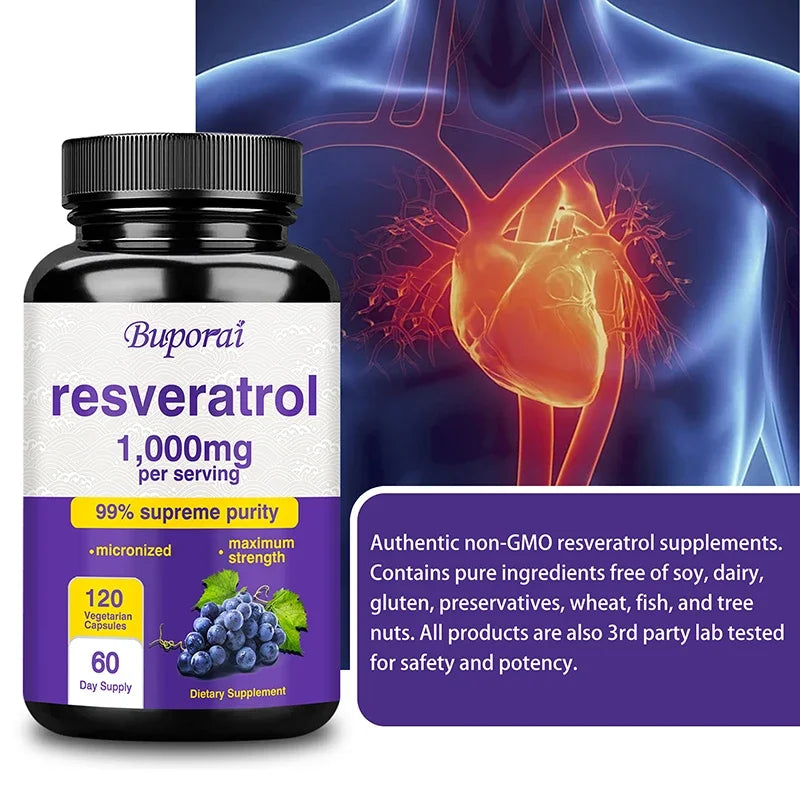 Resveratrol 1000mg Micronized - Maximum Absorption Anti-Aging Formula