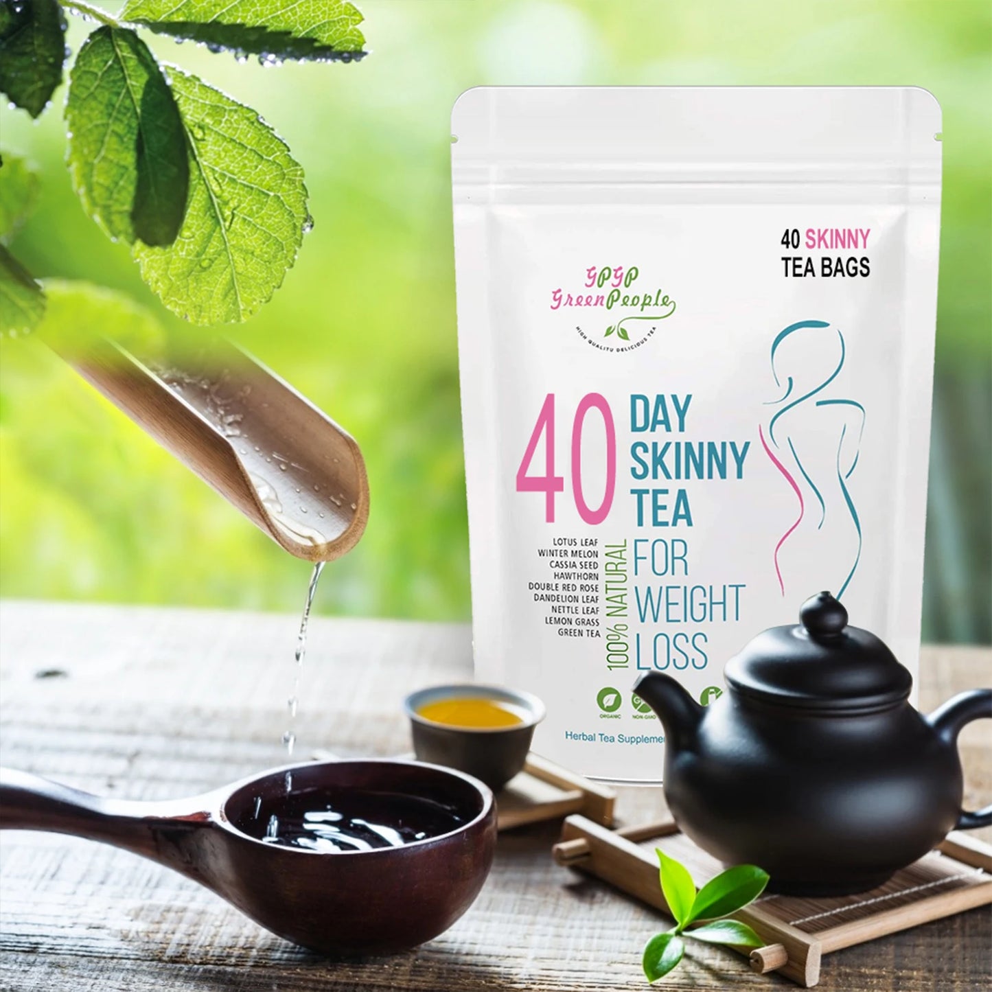 Natural 40 Days Herbal Skinny Detox Weight Loss Supplement - Boost Your Metabolism