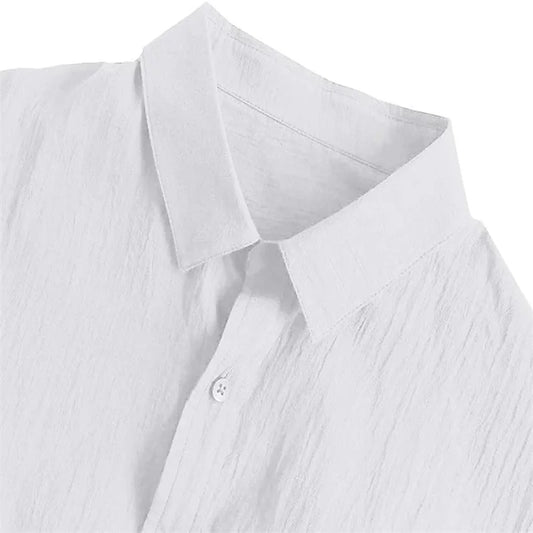 Lightweight & Breathable Men's Shirt - 100% Cotton Linen Blend