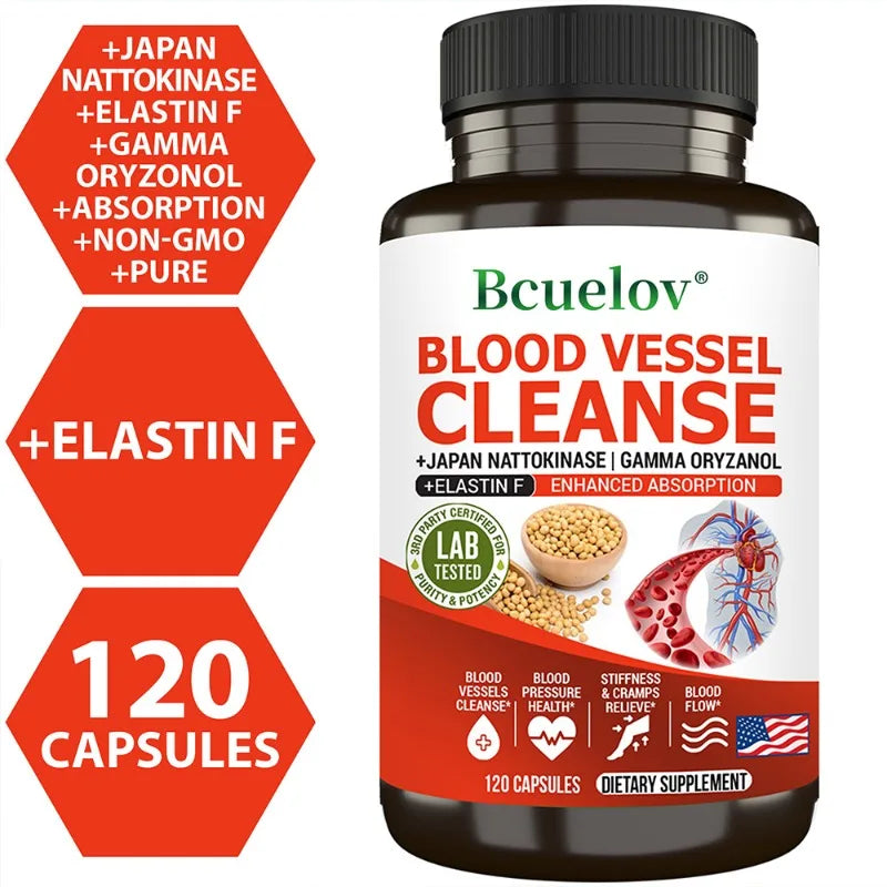 Vascular Cleanser with Nattokinase & Elastin F - Advanced Cardiovascular Support