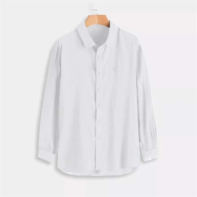 Lightweight & Breathable Men's Shirt - 100% Cotton Linen Blend