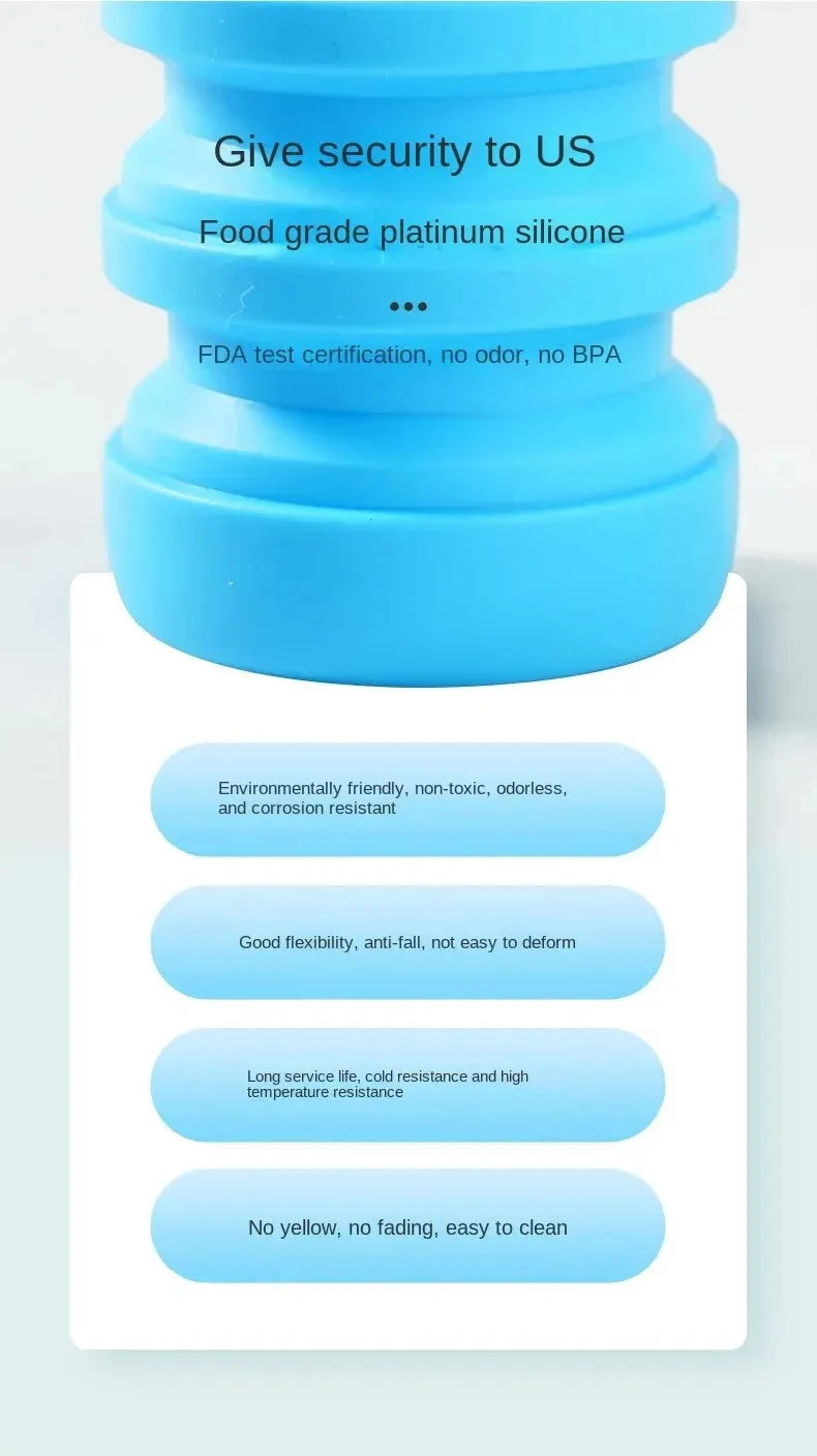 Collapsible Water Bottle | Reuseable BPA Free Silicone | Portable Hiking Cup