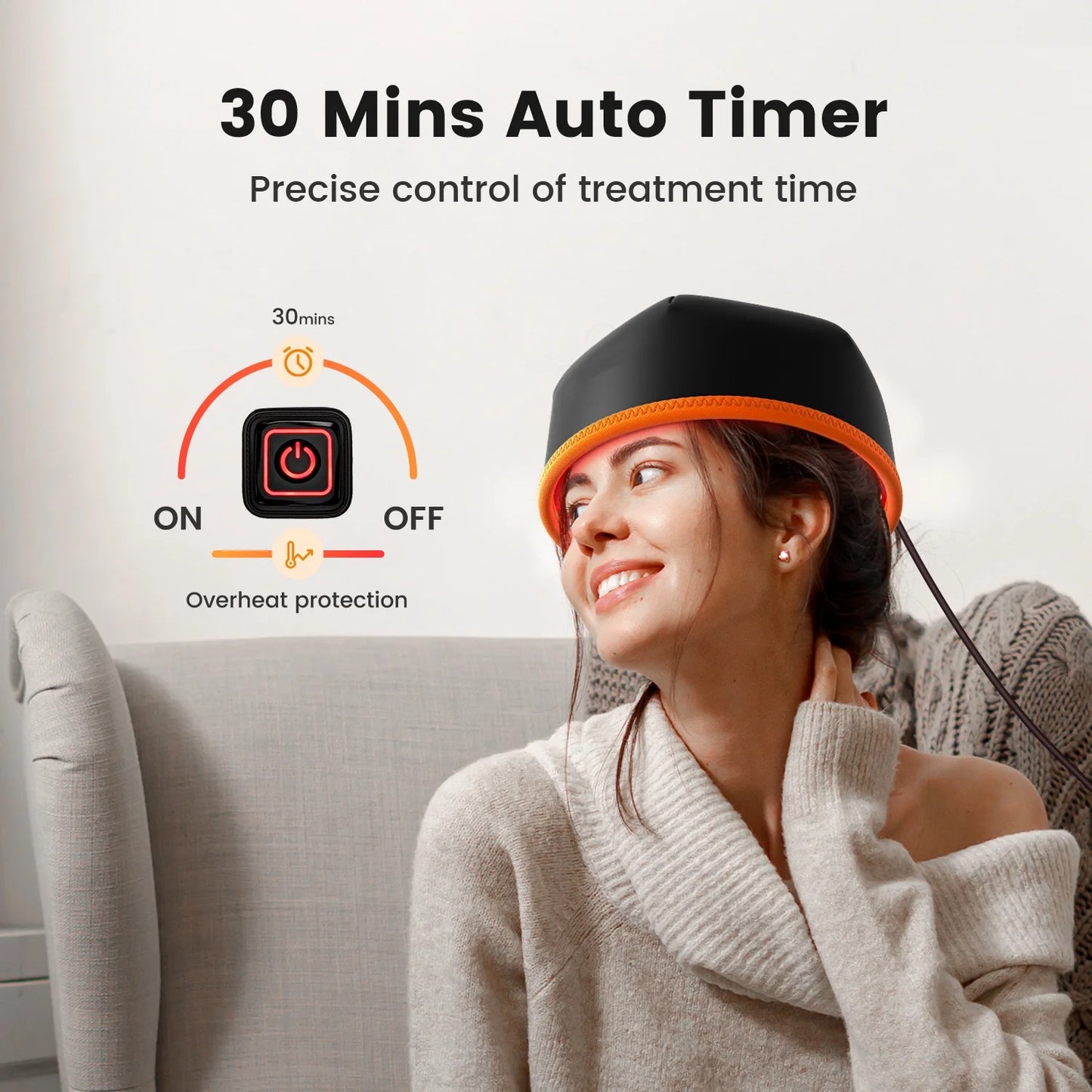 Red Light Therapy Hair Growth Cap - 660nm LED Scalp Treatment Device
