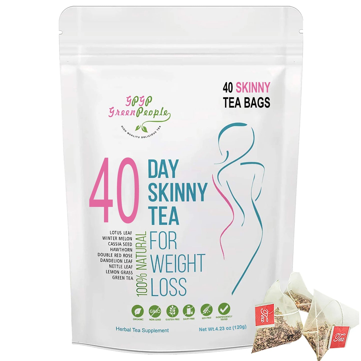 Natural 40 Days Herbal Skinny Detox Weight Loss Supplement - Boost Your Metabolism