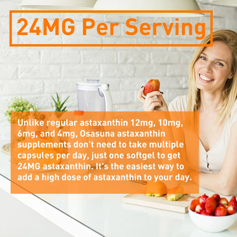 Liposomal Astaxanthin 24mg - Premium Microalgae Extract for Superior Absorption