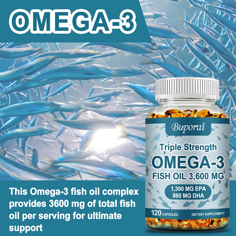 Omega 3 Fish Oil 3600mg - Ultra High Potency for Heart, Brain & Joint Health