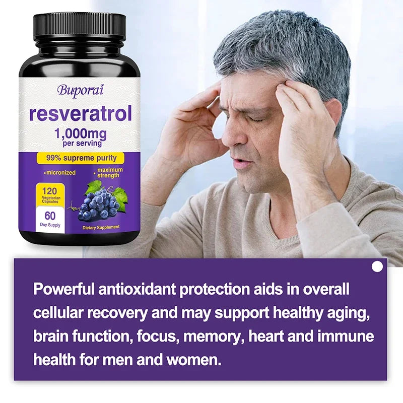 Resveratrol 1000mg Micronized - Maximum Absorption Anti-Aging Formula