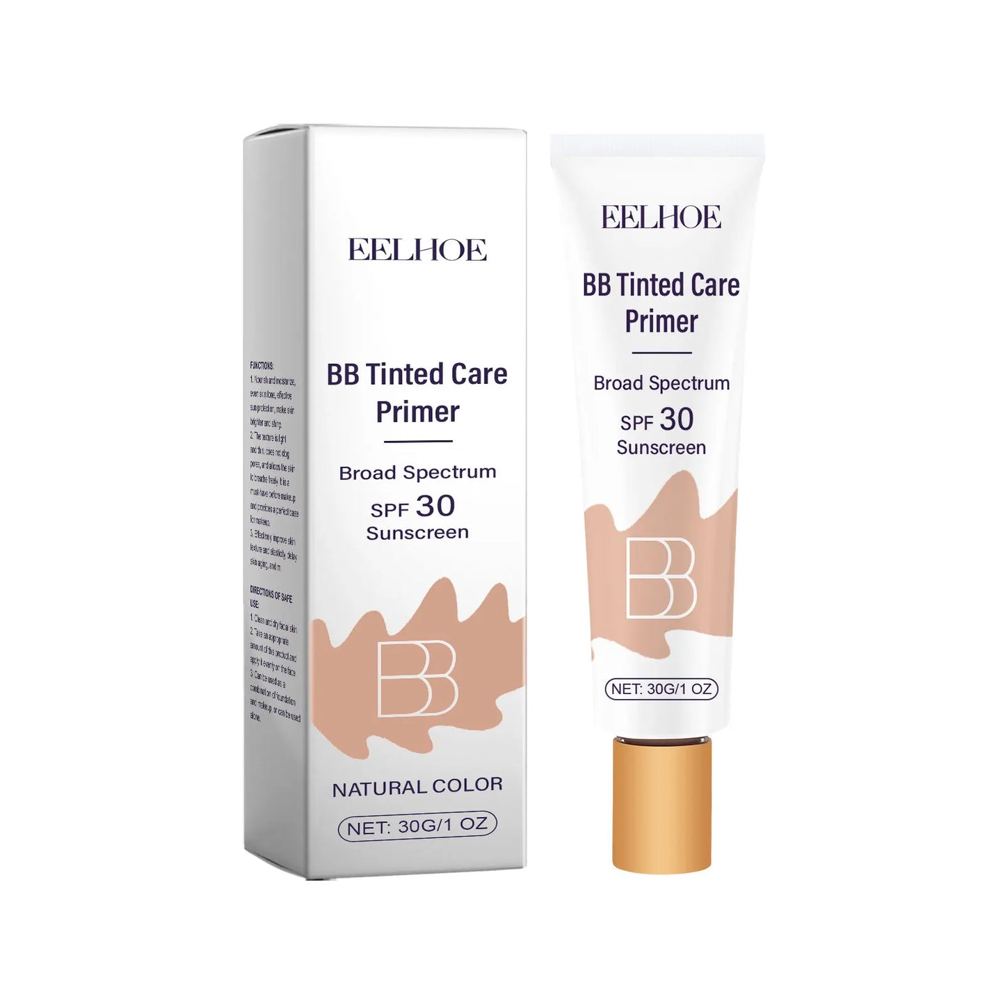 Tinted BB Cream with SPF 30 - Full Coverage, Invisible Pores, Acne Control, Niacinamide
