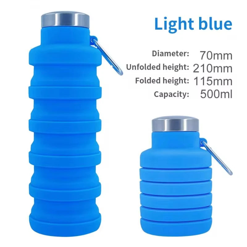 Collapsible Water Bottle | Reuseable BPA Free Silicone | Portable Hiking Cup