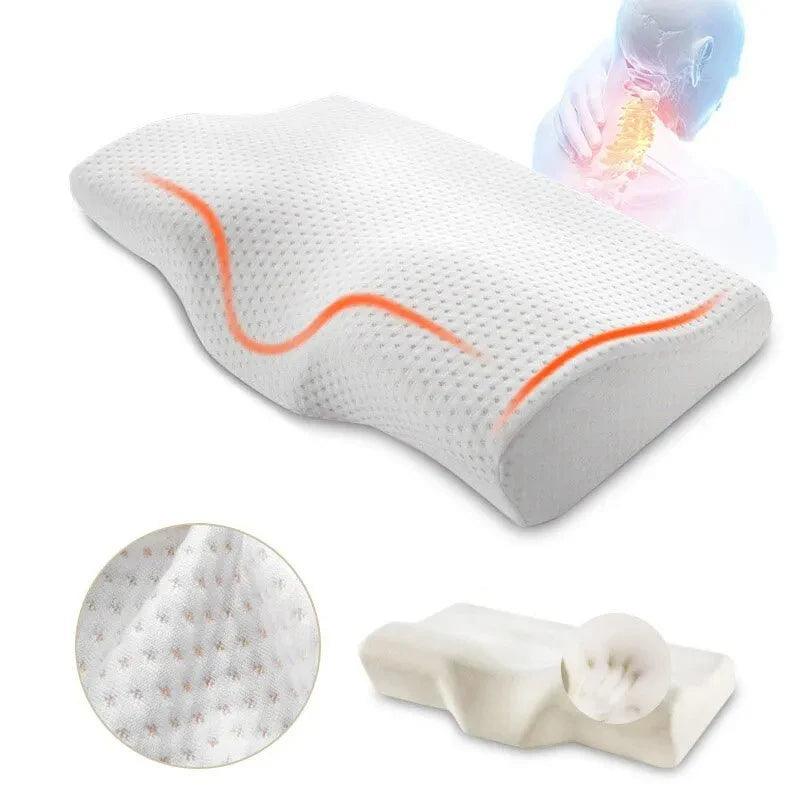 Memory Foam Bed Orthopedic Pillow - Full-Size Therapeutic Support 60x35cm
