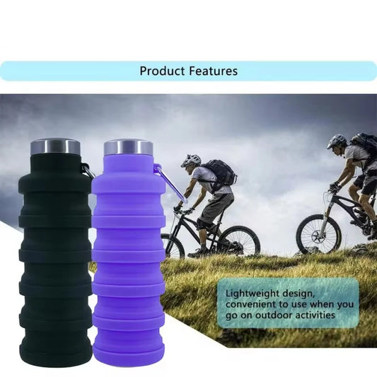 Collapsible Water Bottle | Reuseable BPA Free Silicone | Portable Hiking Cup