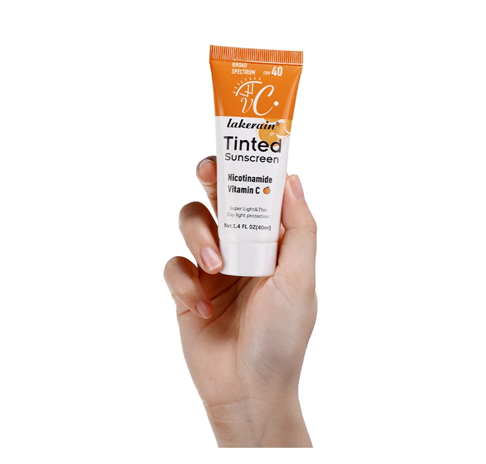 Vitamin C Tinted Sunscreen With SPF 40 - Hydrating Mineral Sunscreen With Zinc Oxide & Titanium