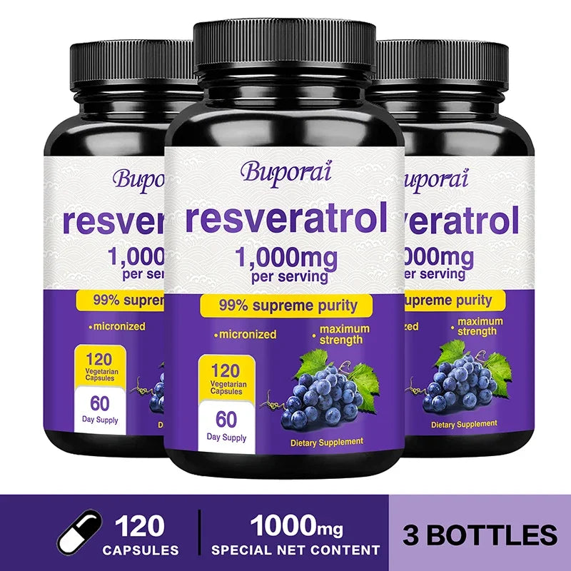 Resveratrol 1000mg Micronized - Maximum Absorption Anti-Aging Formula