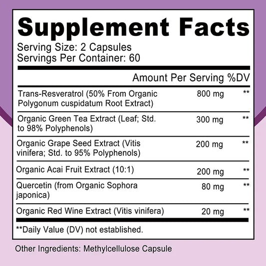 Resveratrol - Natural Antioxidant for Overall Health and Metabolism