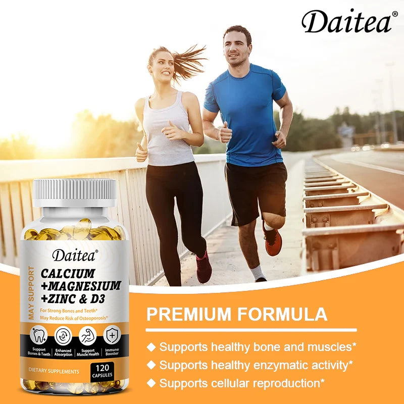Calcium Magnesium Zinc + Vitamin D3 - Complete Bone & Immune Support Formula