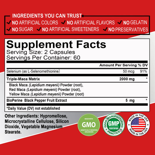 Maca Root - Natural Energy & Vitality Booster | Enhances Male Strength