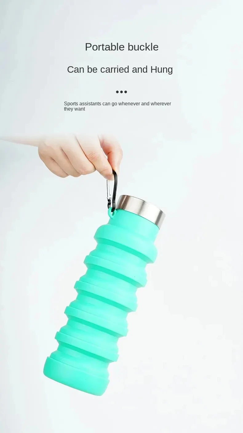 Collapsible Water Bottle | Reuseable BPA Free Silicone | Portable Hiking Cup