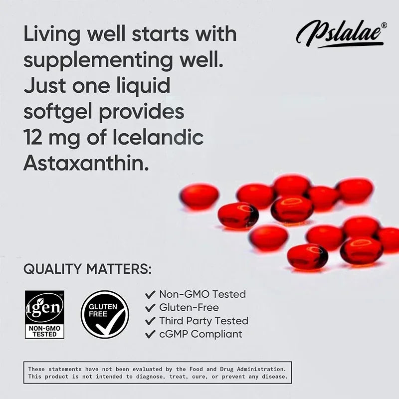 Astaxanthin 12mg - Premium Eye Health & Vision Support | Made in USA