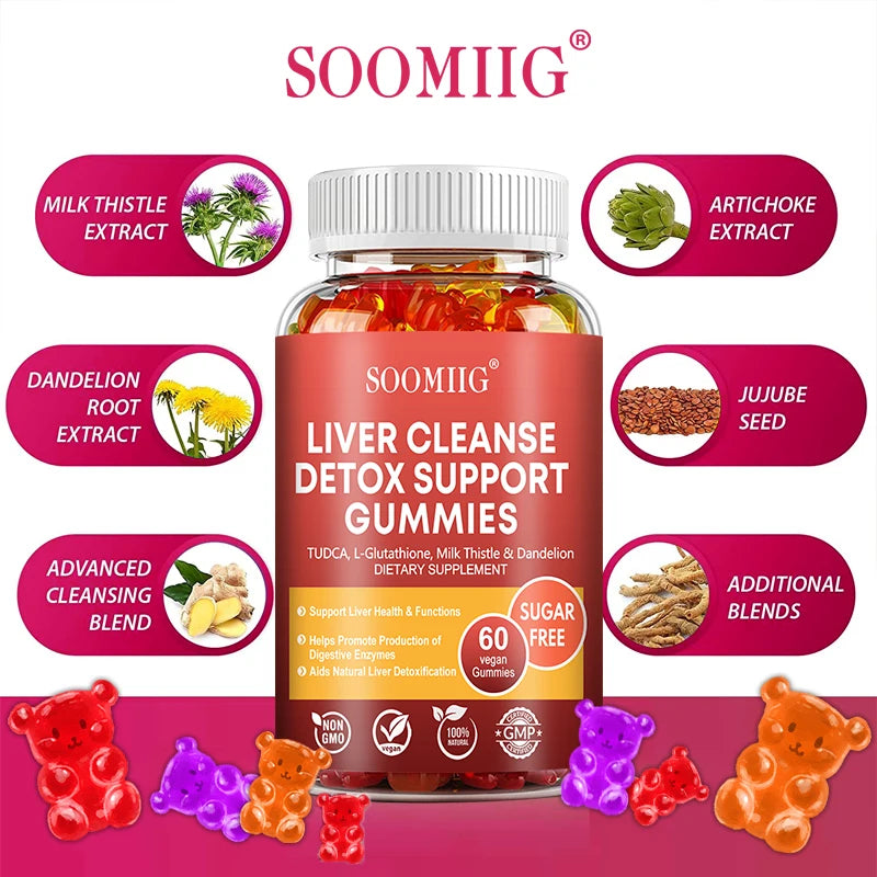 Liver Cleanse Detox Gummies - Delicious Milk Thistle & Liver Support