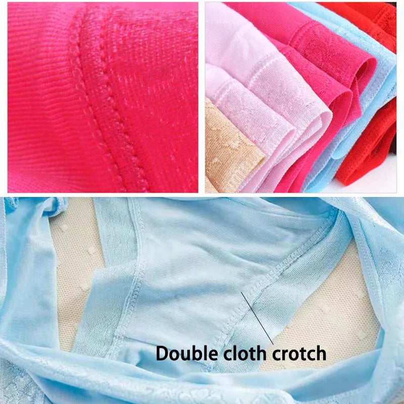 5Pcs Women's Panties Sexy Cotton Bamboo Fiber Lace Underwear