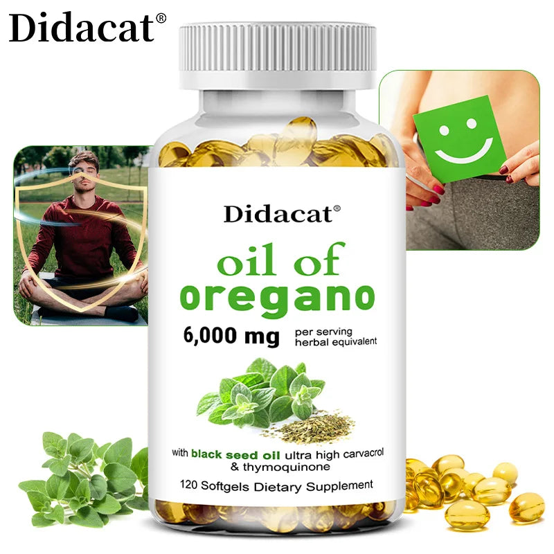 Oregano Oil with Black Seed Oil 6000mg - Powerful Immune & Digestive Support