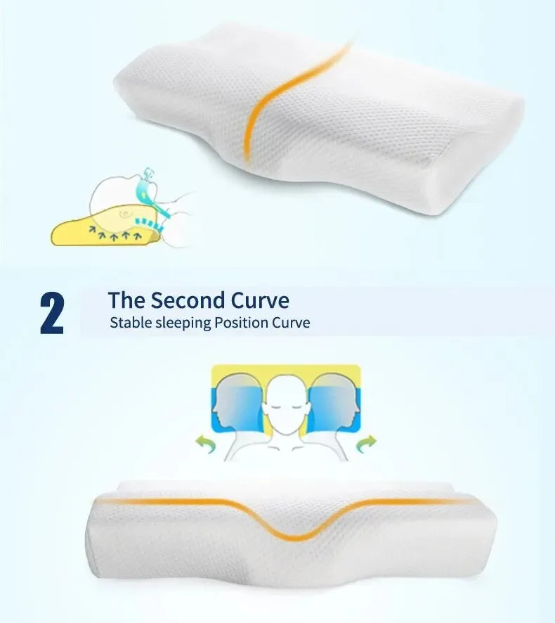 Memory Foam Bed Orthopedic Pillow - Full-Size Therapeutic Support 60x35cm