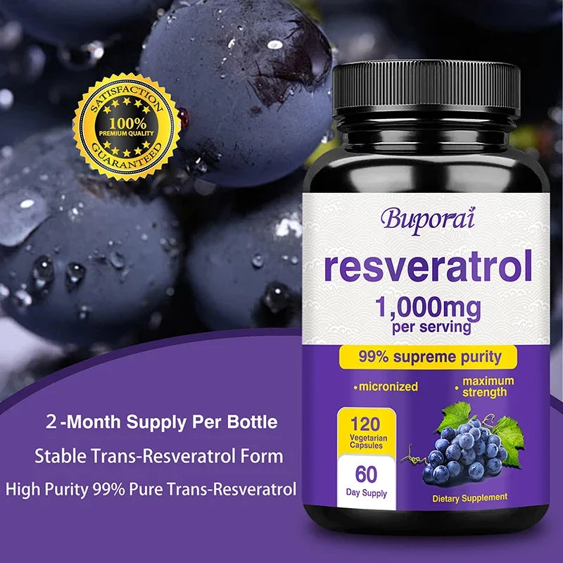 Resveratrol 1000mg Micronized - Maximum Absorption Anti-Aging Formula