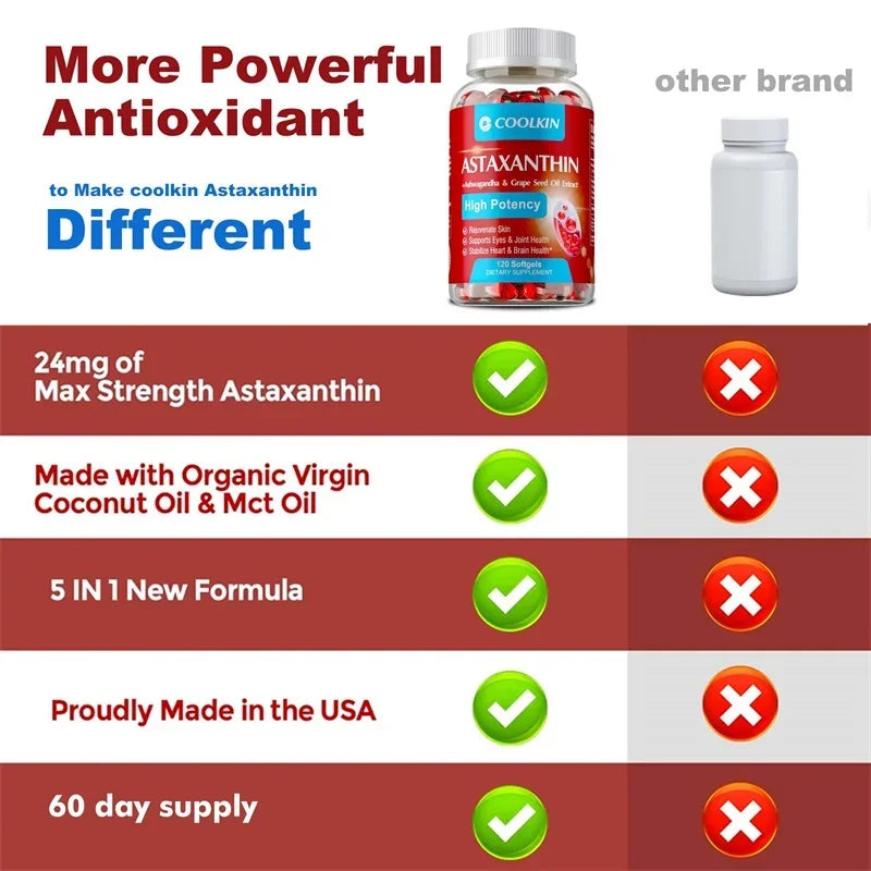 Astaxanthin with Omega-3 - Ultimate Heart Health & Anti-Aging Formula