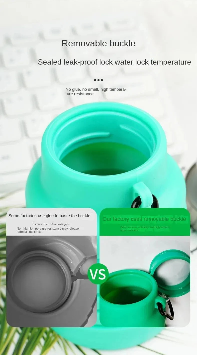 Collapsible Water Bottle | Reuseable BPA Free Silicone | Portable Hiking Cup