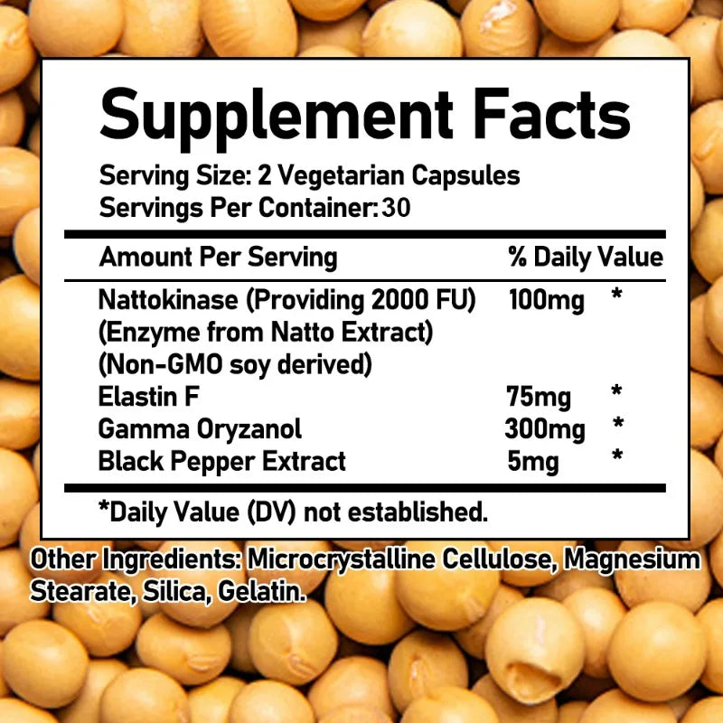 Vascular Cleanser with Nattokinase & Elastin F - Advanced Cardiovascular Support