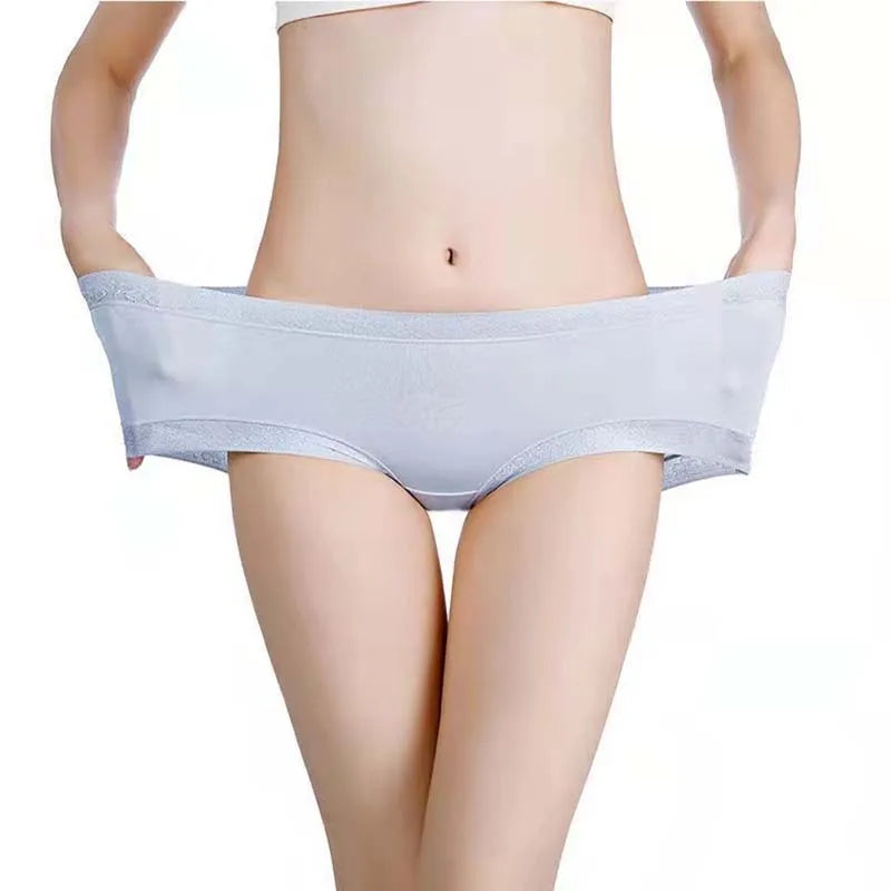 5Pcs Women's Panties Sexy Cotton Bamboo Fiber Lace Underwear