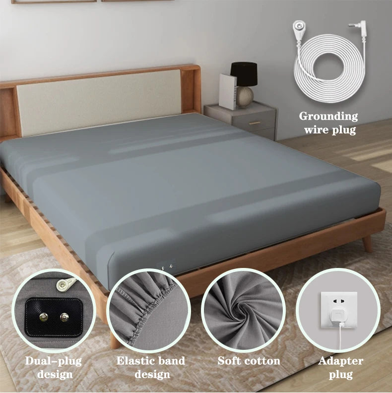 Grounding Earthing Sheet - Premium 90% Organic Cotton & 10% Silver Fiber