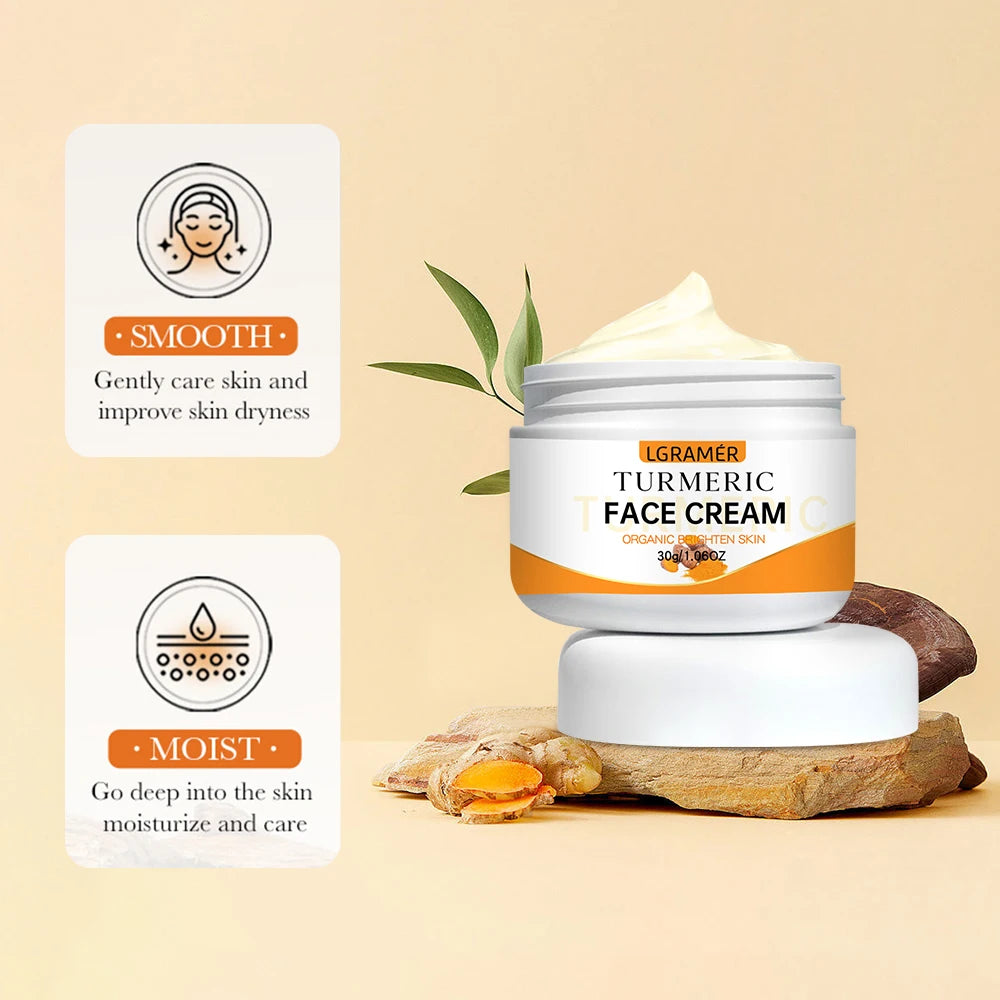Turmeric Whitening Face Cream - Anti-Aging Wrinkle Remover & Brightening Moisturizer